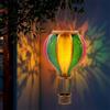 Spetebo Lampada solare a LED a forma di mongolfiera, colorata, da appendere, 45 cm, gioco di luce da giardino con effetto fiamma, luce bianca calda, lampada decorativa da giardino, lanterna decorativa