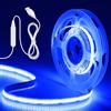 Aclorol USB COB LED Striscia 1,2m 5V Striscia Luminosa Dimmerabile Blu Ghiaccio LED Retroilluminazione TV 640 LED 8mm Larghezza COB Nastro Flessibile per Soffitto Camera da Letto Soggiorno TV Festa