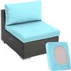 Hoowarm Copri Cuscino Divano da Esterno Copriseduta per Divano Grigio Elasticizzato 1/2/3 posti Copricuscini per Mobili da Giardino, per Patio, Terrazza e Uso Interno/Esterno(Azzurro chiaro,100-125cm (1pc))