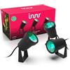 Innr Smart Garden Spotlight Set (confezione da 3), Zigbee,funziona con Hue* e Alexa (bridge richiesto), faretti LED da esterno bianchi e a colori per giardino e terrazza, IP65 resistente all'acqua