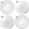 Benjia - Palline di Natale extra large, giganti, grandi, in plastica infrangibile, set di ornamenti per esterni, prato, cortile, albero, decorazioni da appendere (15 cm/150 mm, 4 pezzi, bianco)