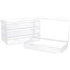 BENECREAT 4 confezione Da 10.2x19.2x4 cm di Rettangolo Trasparente In Plastica PP Contenitori Perline Scatola Portaoggetti, Custodia Antipolvere con Coperchio Incernierato per Carte, Perline