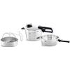 Fissler, Set da 4 pezzi con pentola a pressione Vitavit Premium 4.5 L, diametro 22 cm, con padella a cottura rapida 2.5 l , diametro 22 cm, con coperchio in metallo, per cottura a induzione