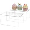 Sezanrpt Riser - Set di 2 mensole in acrilico trasparente, 20,3 x 13 x 10 cm, per oggetti da collezione, negozi di marca, organizer per la casa, 20,3 x 13 x 10 cm