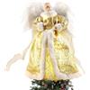 BigKing Puntale per Albero di Natale con Angelo, Statuetta con Angelo di Natale, Decorazione Natalizia per Interni con Ali di Piume, 12,6 Pollici (Oro)
