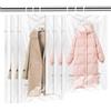 Ecofocet Sacchetti Sottovuoto Da Appendere,110x67 cm 130x67 cm Sacchetti Sottovuoto Vestiti,Hanging Vacuum Bags,Trasparenti Riutilizzabili,con Ganci,Ideali per Organizer Armadio e Viaggi