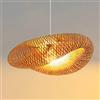 AHQX Vintage Lampada A Sospensione Fatta A Mano Naturale Lampada Di Bambù Appeso Nostalgic E27 Ciondolo Regolabile Illumina Ristoranti Camera Da Letto Lampadario Sala Da Pranzo Cafe Bar Luci Pendenti,100cm