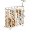 LIROPAU Contenitore per animali di peluche, con ruote equipaggiate con freni a 360°, carrello portaoggetti con ruote, carrello a rotelle, organizer per giocattoli per cameretta dei bambini, camera da letto