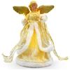 BigKing Puntale per Albero di Natale con Angelo, Statuetta con Angelo di Natale, Decorazione Natalizia per Interni con Ali di Piume, 12,6 Pollici (Angelo D'oro)