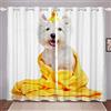 Tbrand Tende per cani e anatra per camera da letto, soggiorno, simpatici animali per bambini, ragazzi, ragazze, divertenti anatra sulla testa del cane, finestre tende decorazione della stanza, W66 x L72