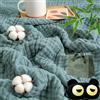 Gienslru Coperta estiva in mussola per adulti, morbida e leggera, 100% mussola di cotone, coperta estiva (verde scuro, 70 x 140 cm)