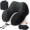 SOMLAW Cuscino da Viaggio, Cuscino Collo Memory Foam, Cuscino Cervicale Viaggio Portatile, Perfetto per Aereo Auto Ufficio, Inclusa Maschera per Dormir, Borsa per Trasporto