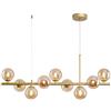 NSXBY Moderno Finitura In Ottone Sfera Di Vetro Durante La Luce Metà Del Secolo Oro Regolabile Lampadario L,Modernoa Lampada Di Fagioli Magici A Lunga Barra Di Lusso Di Lusso Minimalista-Cognac 9 testa