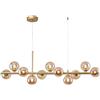 NSXBY Moderno Finitura In Ottone Sfera Di Vetro Durante La Luce Metà Del Secolo Oro Regolabile Lampadario L,Modernoa Lampada Di Fagioli Magici A Lunga Barra Di Lusso Di Lusso Minimalista-Cognac 11 testa