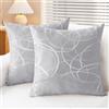 CaliTime - confezione da 2 federe per cuscini da divano, stile moderno, cerchi geometrici a contrasto, brillanti e opachi, Poliestere e misto poliestere, Silver Gray, 40 x 40 cm