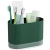 Generic Portaspazzolino verde per bagni, in plastica, per bambini, con drenaggio e vassoio antigoccia, grazioso supporto per dentifricio da doccia, organizer per montaggio a parete e accessori per piano di
