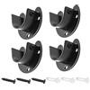 Ruidee Set di 4 supporti per tubi tondi, 25 mm, a forma di U, in acciaio inox, per stendibiancheria (FL/Black/25 mm)