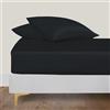 LINENWALAS Lenzuolo con angoli per letto matrimoniale 140x190 cm, 100% bambù biologico e seta per letto matrimoniale, tasca profonda fino a 40 cm, biancheria da letto morbida, fresca e ipoallergenica