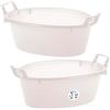 SICIGNANO CASALINGHI Sicignano | Bacinella Ovale in Polietilene - Idonea al Contatto Alimentare - Multiuso Cucina, Lavanderia, Giardinaggio e Pulizie Domestiche - Resistente, Leggera e Colorata (Neutro, 2, 45 cm)