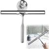 Heveer Tergivetro da Bagno Acciaio Inox Professionale Spatole Lava Doccia con Gancio Tergicristallo per Doccia per Pulizia Vetri Vetro Specchio Bagno Pulizia Vetri 25cm