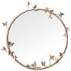 WANGFENG Specchio da parete semplice moderno creativo a forma di farfalla bagno WC ingresso salone di bellezza rotondo per uso domestico 60-80 cm