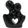 QBMYCN Famiglia di 3 statua,Figurine di famiglia decorazione per la casa, scultura in resina fatta a mano, per soggiorno, libreria, mensole, mobili TV, tavolo, regalo (Nero)