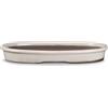 CERTRE - Vaso Bonsai Ovale in Gres, Modello Pisa, Made in Italy, Colore Panna (Smaltato)| Misure esterne 39x24,7x3,7 cm
