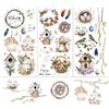 OLYCRAFT 3 pz/Set Spring Rub On Transfers per Mobili e Artigianato 15x30cm Birdcage Bird Nest Furniture Decals Wreath Transfer Stickers Rub On Decals per Mobili In Legno Home Decor