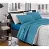 Il Gruppone Passione Casa Completo Letto Lenzuola Matrimoniale,100% Cotone, Set letto, Lenzuolo Sopra, Sotto e Federe 2 Piazze - Blu