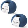 Kalapanta Gomitoli Cashmere e Lana merino extrafine per lavoro a maglia, Lana Gatto Linea Vip, 100 gr., 400 mt, (Blu - 10175, 2)