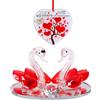 Umimiss Decorazioni per il 40° anniversario di matrimonio, regalo di rubino per marito, biglietto di anniversario di rubino con cigni rossi e cristalli, regalo per 40° matrimonio per genitori e moglie