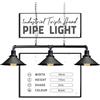 DC VOLTAGE Lampadario industriale a 3 luci in stile steampunk in metallo con tubo dell'acqua, E27, con paralume in metallo a forma di cono, catena regolabile (Nero)
