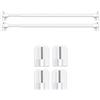 Honeyes 2 aste per tende con ganci autoadesivi, allungabili, per finestre, cucina, progetti fai da te, 2 pezzi, 30-50 cm