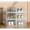 Yopption 6 scatole per scarpe, impilabili, trasparenti, con coperchio, salvaspazio, impilabili, in plastica, per scarpe con tacco a spillo, stivaletti, décolleté, top