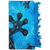 Seamar Telo Arredo Copritutto Grande Geko 210x230 cm 80% Cotone 20% Poliestere Copri divano Gran foulard con Frange Batik (Azzurro)