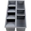 Cofan Portaposate con 7 scomparti 20x45x6,5 cm grigio