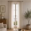 OTHERWISETRIVIAL Tende Velate in Poliestere 100%, con Passante, 60x240cm,Set da 2 Pezzi (Bianco avorio 60x240cm)