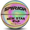Generic Glowsing Pallone da basket con luce notturna, sfera riflettente, misura 7, struttura in pelle traspirante e nylon, arcobaleno illuminato riflettente per giochi notturni