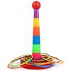 harayaa Gioco Lancio Anelli Bambini Gioco Anelli Base Incrociata Birilli Punteggio Coordinazione Occhio Mano Materiale Plastica Sicura Educativo Interattivo