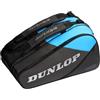 Dunlop Sports Dunlop FX Performance Padel Bag - Thermal bag a 3 scomparti, 65L - Nero/Gun Metal/Cian - Stile Premium Zaino