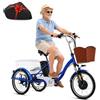 Generic Triciclo fat bike per adulti, 7 velocità, 3 modalità di guida, capacità di carico 181 kg, pneumatici fat bike da 20, display LCD + faro, telaio in acciaio al carbonio ad alta resistenza, gu