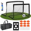 Genérico Kit da calcio per bambini, attrezzatura da allenamento, 120 x 90 cm, rete da calcio 2 pezzi con pallone, bersaglio e coni, per giocare in interni ed esterni per bambini