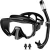 Vasmeiy Set per Snorkeling Adulti con Maschera e Boccaglio (Nero)