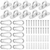 sdhiiolp 10 piastre per occhi in acciaio inox con occhiello M5, gancio di fissaggio con moschettone in acciaio inox, occhielli per fissaggio a parete, soffitto