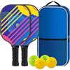 Gungtj Rebo - Kit di palline sportive con foro in fibra di vetro, kit di pagaia a rimbalzo forte, attrezzatura per la palla per luoghi, kit di gioco con pagaia e pallina, kit portatile per attività sportive