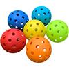 Pozzobon Floorball & Unihockey Palle, Pickle Ball, set da 6 pezzi, palla da competizione + palla da allenamento con 40 fori PKQ-01 (colori assortiti)
