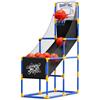 Ronyme Gioco di Basket per Bambini Canestro E Palla Set Educativo Struttura in Plastica Rivestimento Similpelle Recupero, Nuovo modello grande con 8 palloni, con supporto per maggiore stabilità