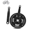 HERCHR Guarnitura per bicicletta, 42/34/24t, universale, in acciaio al carbonio, con foro quadrato, con copertura per catene, braccio da 170 mm, adatto per mountain bike a 21/24/27 velocità