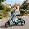 Generic Triciclo elettrico pieghevole a 3 ruote per adulti, portata 200 kg, velocità 20 km/h, autonomia 40 km, con sedile, cestino, luce LED e clacson (verde)