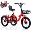Generic Triciclo elettrico pieghevole per adulti da 20 pollici, bici a 3 ruote con cestino portaoggetti, capacità di carico 200 kg, facile da usare anche in salita, comodo da guidare, ideale per lo